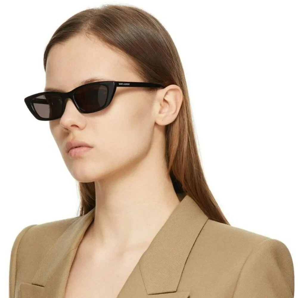 NEW Saint Laurent SL277 009 Black Cat Eye Women Sunglasses